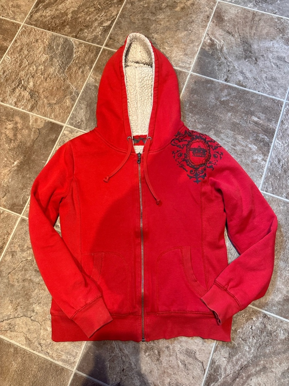 Vintage y2k red sherpa hoodie